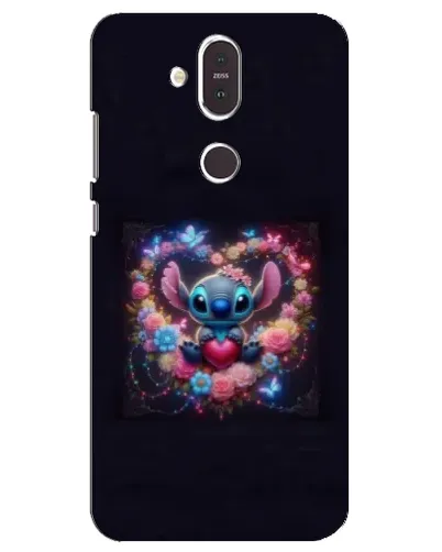 Чехол для Nokia 8.1 (2018) с картинкой «Stitch в цветах» Чехол для Nokia 8.1 (2018) с картинкой «Stitch в цветах»