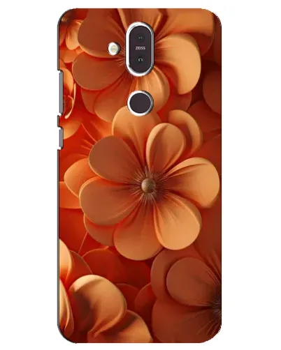 Чехол для Nokia 8.1 (2018) с картинкой «Оранжевый макро цветок»