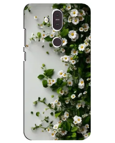 Чехол для Nokia 8.1 (2018) с картинкой «Ветка мелких белых цветов»
