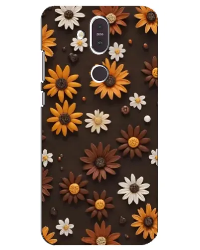Чехол для Nokia 8.1 (2018) с картинкой «Узор из маленьких подсолнухов»