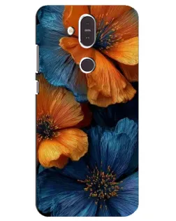 Чехол для Nokia 8.1 (2018) с картинкой «Яркая сине-оранжевая флора» Чехол для Nokia 8.1 (2018) с картинкой «Яркая сине-оранжевая флора»