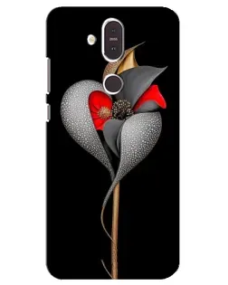 Чехол для Nokia 8.1 (2018) с картинкой «Серебряный фантазийный цветок» Чехол для Nokia 8.1 (2018) с картинкой «Серебряный фантазийный цветок»