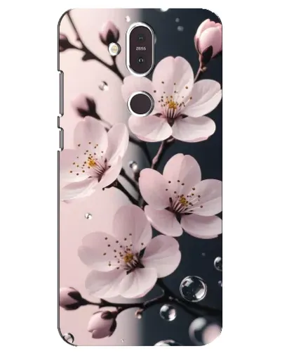 Чехол для Nokia 8.1 (2018) с картинкой «Нежная сакура и капли» Чехол для Nokia 8.1 (2018) с картинкой «Нежная сакура и капли»