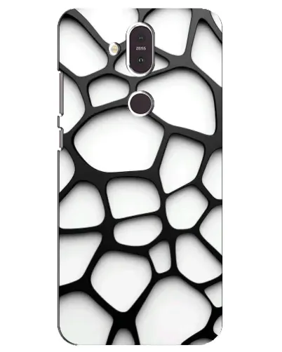 Чехол для Nokia 8.1 (2018) с картинкой «Белая объемная сетка»