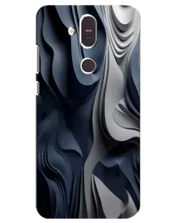 Чехол для Nokia 8.1 (2018) с картинкой «Объемные синие складки» Чехол для Nokia 8.1 (2018) с картинкой «Объемные синие складки»