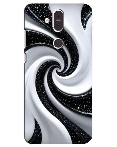 Чехол для Nokia 8.1 (2018) с картинкой «Черно-белая спираль»