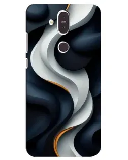 Чехол для Nokia 8.1 (2018) с картинкой «Объемные черно-белые ленты» Чехол для Nokia 8.1 (2018) с картинкой «Объемные черно-белые ленты»