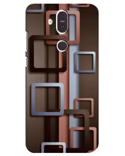 Чехол для Nokia 8.1 (2018) с картинкой «Коричневые объемные квадраты»