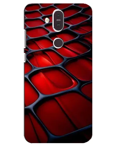 Чехол для Nokia 8.1 (2018) с картинкой «Красная глянцевая сетка»