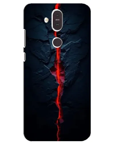 Чехол для Nokia 8.1 (2018) с картинкой «Kрасная лавовая трещина»