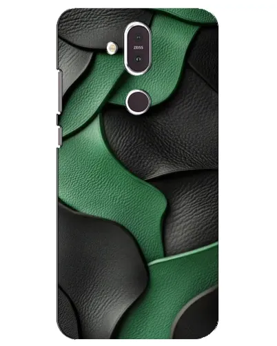 Чехол для Nokia 8.1 (2018) с картинкой «Зеленые кожаные волны»