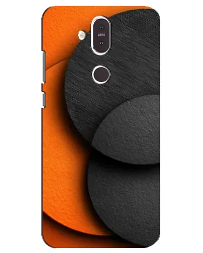 Чехол для Nokia 8.1 (2018) с картинкой «Геометрия оранжевых кругов»