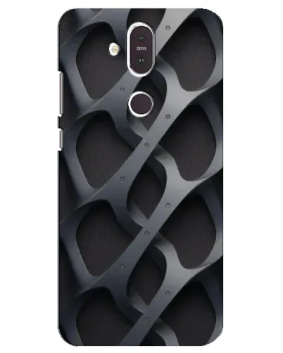 Чехол для Nokia 8.1 (2018) с картинкой «Объемное серое плетение»