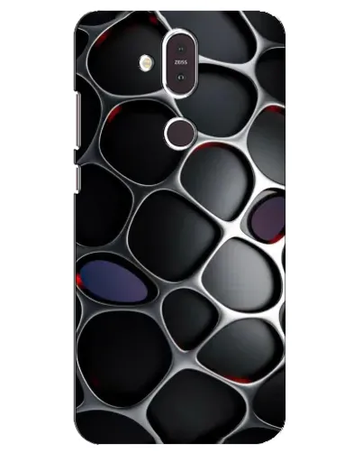 Чехол для Nokia 8.1 (2018) с картинкой «Объемная темная решетка»
