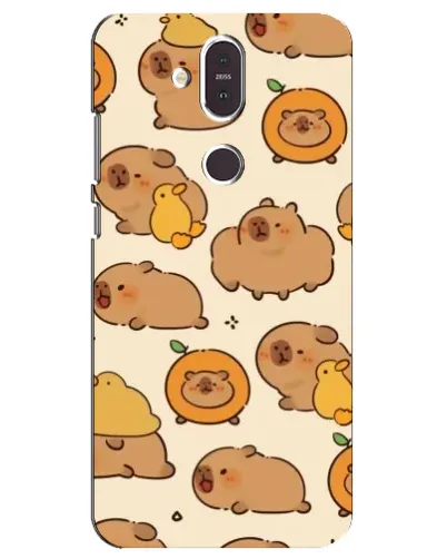 Чехол для Nokia 8.1 (2018) с картинкой «Капибары с апельсинами»