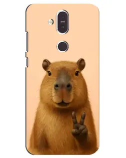 Чехол для Nokia 8.1 (2018) с картинкой «Капибара виктория»