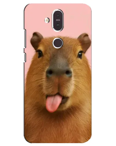 Чехол для Nokia 8.1 (2018) с картинкой «Капибара с языком»