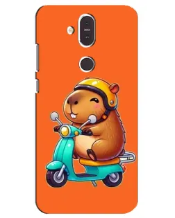 Чехол для Nokia 8.1 (2018) с картинкой «Капибара на скутере»