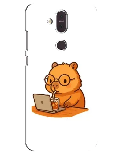 Чехол для Nokia 8.1 (2018) с картинкой «Капибара с ноутбуком»