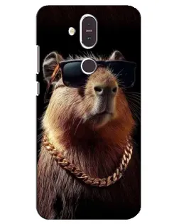 Чехол для Nokia 8.1 (2018) с картинкой «Капибара золотая цепь»