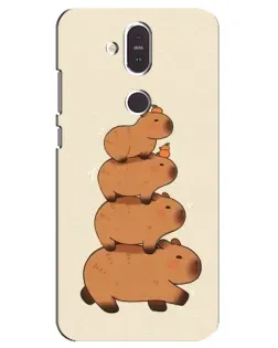 Чехол для Nokia 8.1 (2018) с картинкой «Башня из капибар»