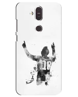Чехол для Nokia 8.1 (2018) с картинкой «Черно-белый силуэт Месси» Чехол для Nokia 8.1 (2018) с картинкой «Черно-белый силуэт Месси»