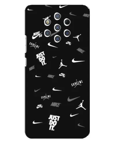 Чохол для Nokia 9 з картинкою «Nike Black Pattern»