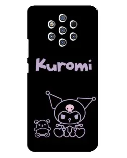 Чехол для Nokia 9 с картинкой «Kuromi — черный минимализм»