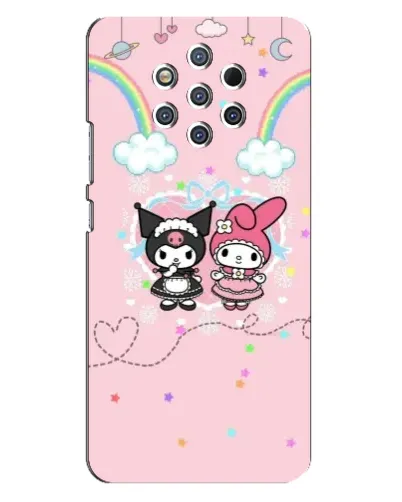 Чехол для Nokia 9 с картинкой «My Melody и Kuromi» Чехол для Nokia 9 с картинкой «My Melody и Kuromi»