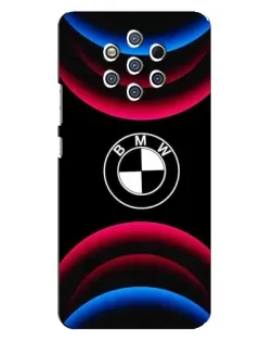 Чехол для Nokia 9 с картинкой «Логотип BMW и неоновые дуги»