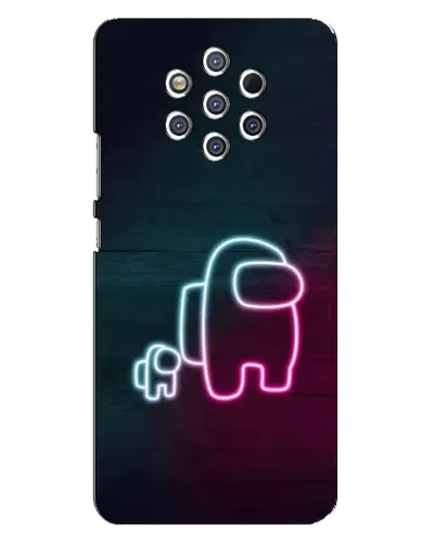 Чехол для Nokia 9 с картинкой «Among Us неон-арт» Чехол для Nokia 9 с картинкой «Among Us неон-арт»