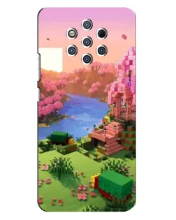 Чехол для Nokia 9 с картинкой «Розовое дерево Minecraft»