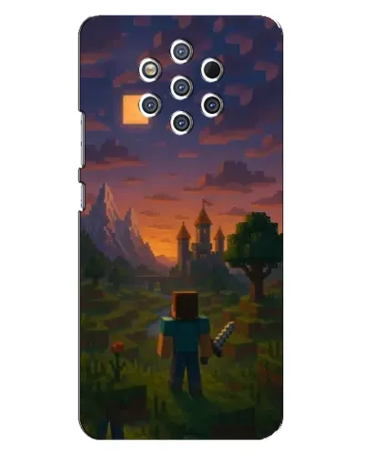 Чехол для Nokia 9 с картинкой «Стив у башни» Чехол для Nokia 9 с картинкой «Стив у башни»