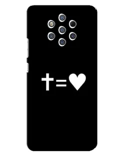Чехол для Nokia 9 с картинкой «Крест и Сердце»