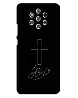 Чехол для Nokia 9 с картинкой «Графический крест Jesus» Чехол для Nokia 9 с картинкой «Графический крест Jesus»