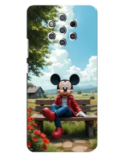Чехол для Nokia 9 с картинкой «Микки на скамейке»