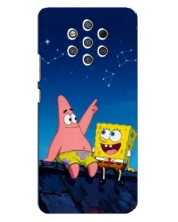 Чехол для Nokia 9 с картинкой «Губка Боб и Патрик ночью»