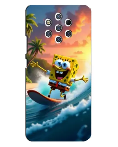 Чехол для Nokia 9 с картинкой «Губка Боб серфингист» Чехол для Nokia 9 с картинкой «Губка Боб серфингист»
