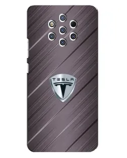 Чехол для Nokia 9 с картинкой «Металлическая текстура Tesla»