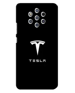 Чехол для Nokia 9 с картинкой «Tesla White Logo»