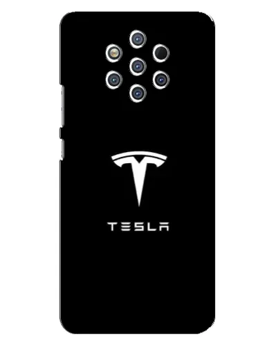 Чехол для Nokia 9 с картинкой «Tesla White Logo»