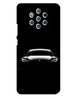 Чехол для Nokia 9 с картинкой «Фары Tesla Night»