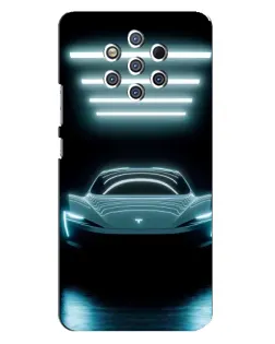 Чехол для Nokia 9 с картинкой «Tesla в неоне»
