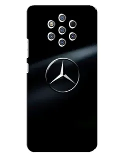 Чехол для Nokia 9 с картинкой «Mercedes на металле»