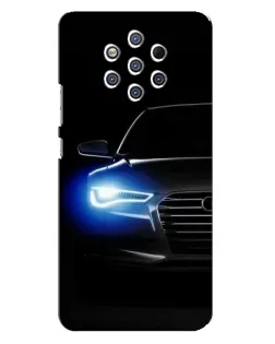 Чехол для Nokia 9 с картинкой «Неоновый взгляд Audi»