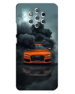 Чехол для Nokia 9 с картинкой «Audi в облаках дыма»