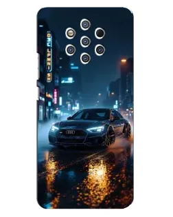 Чехол для Nokia 9 с картинкой «Ночной город и Audi»