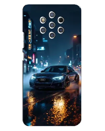 Чехол для Nokia 9 с картинкой «Ночной город и Audi» Чехол для Nokia 9 с картинкой «Ночной город и Audi»