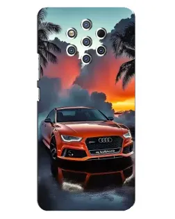 Чехол для Nokia 9 с картинкой «Audi — закат»