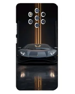 Чехол для Nokia 9 с картинкой «Lamborghini золотые линии»